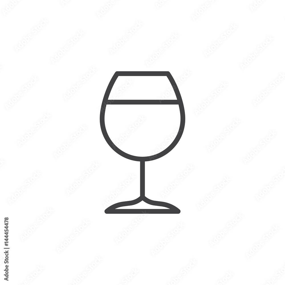 Wineglass line icon, outline vector sign, linear style pictogram isolated on white. Bar symbol, logo illustration. Editable stroke. Pixel perfect Wineglass line icon, outline vector sign, linear style pictogram isolated on white. Bar symbol, logo illustration. Editable stroke. Pixel perfect