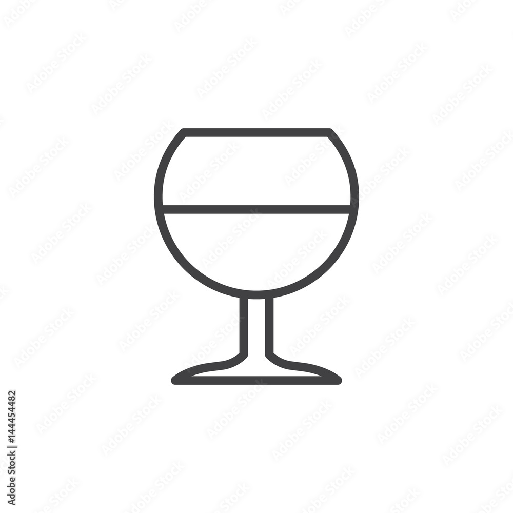 Alcohol beverage, wine glass line icon, outline vector sign, linear style pictogram isolated on white. Symbol, logo illustration. Editable stroke. Pixel perfect Alcohol beverage, wine glass line icon, outline vector sign, linear style pictogram isolated on white. Symbol, logo illustration. Editable stroke. Pixel perfect