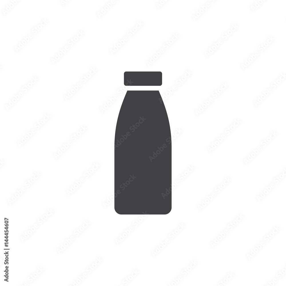Milk bottle icon vector, filled flat sign, solid pictogram isolated on white. Symbol, logo illustration. Pixel perfect