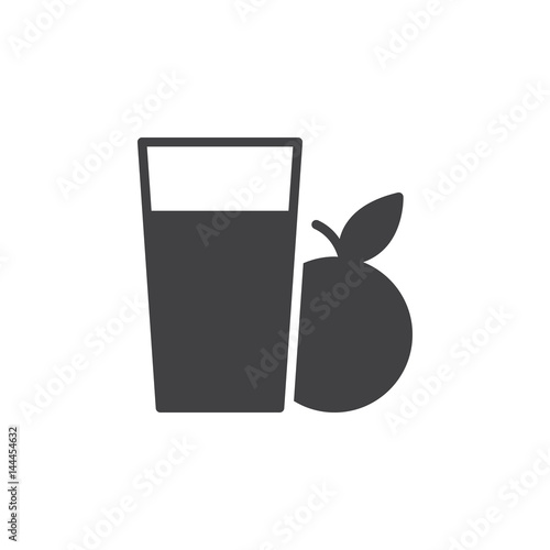 Fresh fruit juice in glass icon vector, filled flat sign, solid pictogram isolated on white. Symbol, logo illustration. Pixel perfect