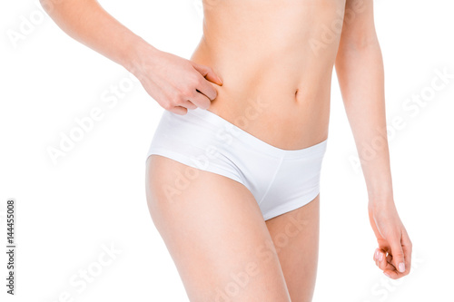 slim woman in underwear