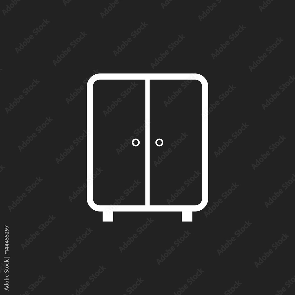 Cupboard furniture icon. Furniture vector illustration on black background. Cupboard furniture icon. Furniture vector illustration on black background.