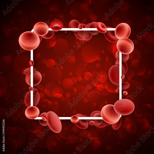 Red streaming blood cells background.