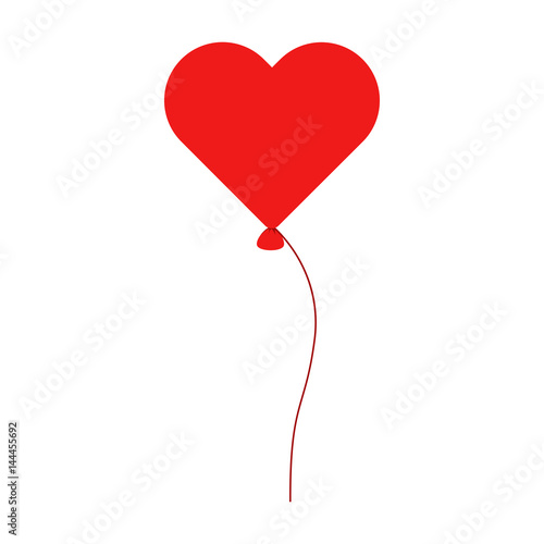 Flat icon balloon heart. Vector illustration.