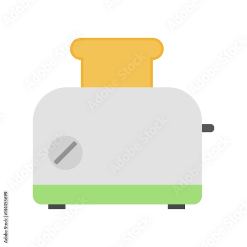 Flat icon toaster isolated on white background. Vector illustration.