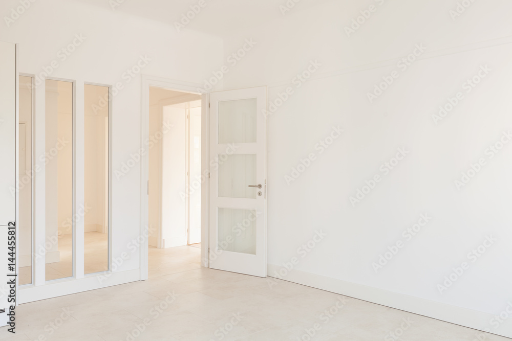 White empty room in apartment White empty room in apartment