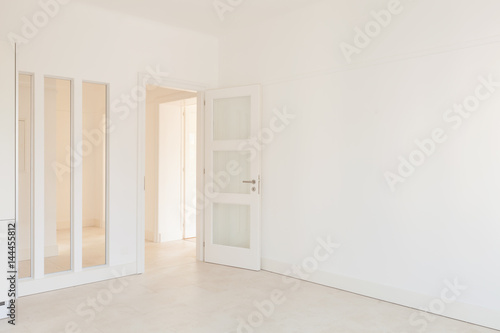 White empty room in apartment