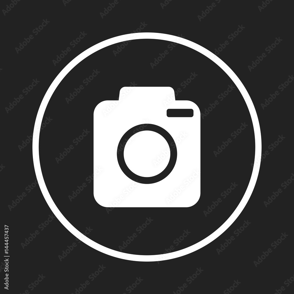 Camera icon on black background. Flat vector illustration. Camera icon on black background. Flat vector illustration.