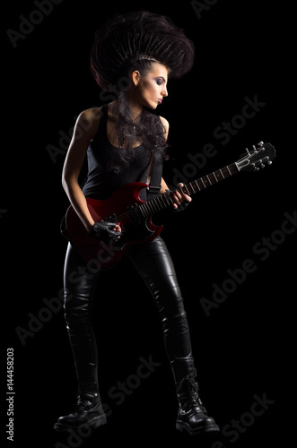 Hard rock singer young woman