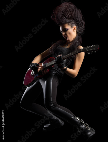 Hard rock singer young woman
