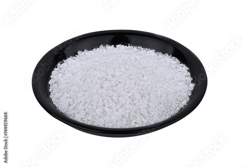 salt in a bowl isolated on white background