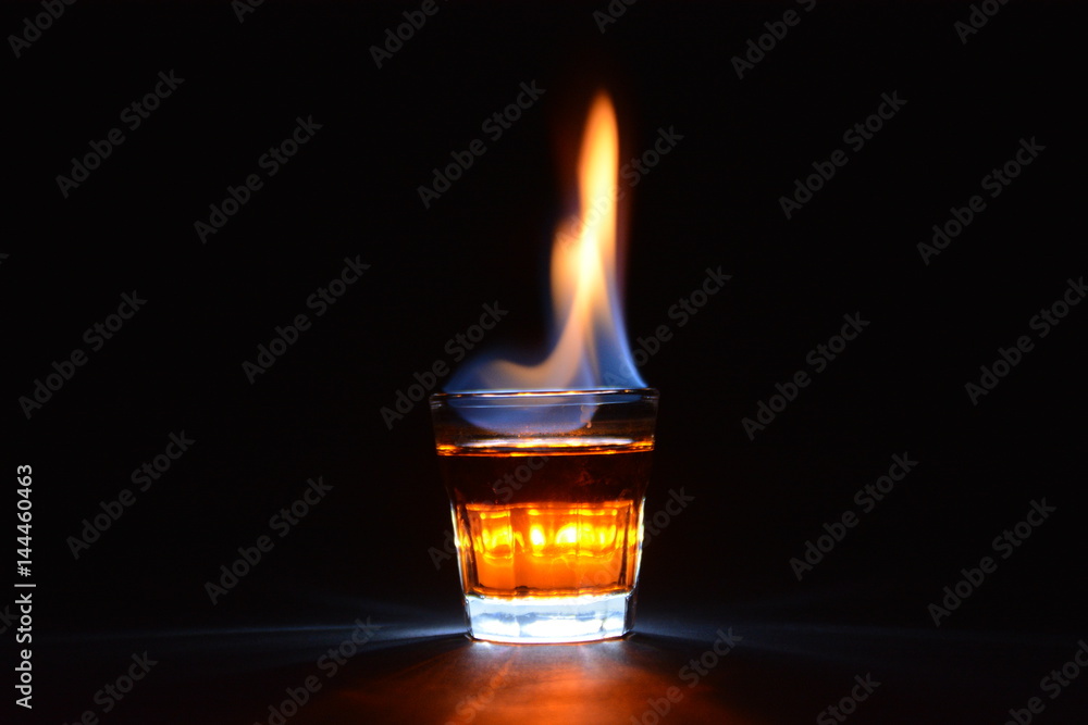 Burning shot of alcohol