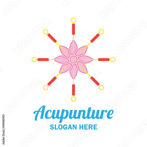 acupuncture therapy logo with text space for your slogan / tagline, vector illustration