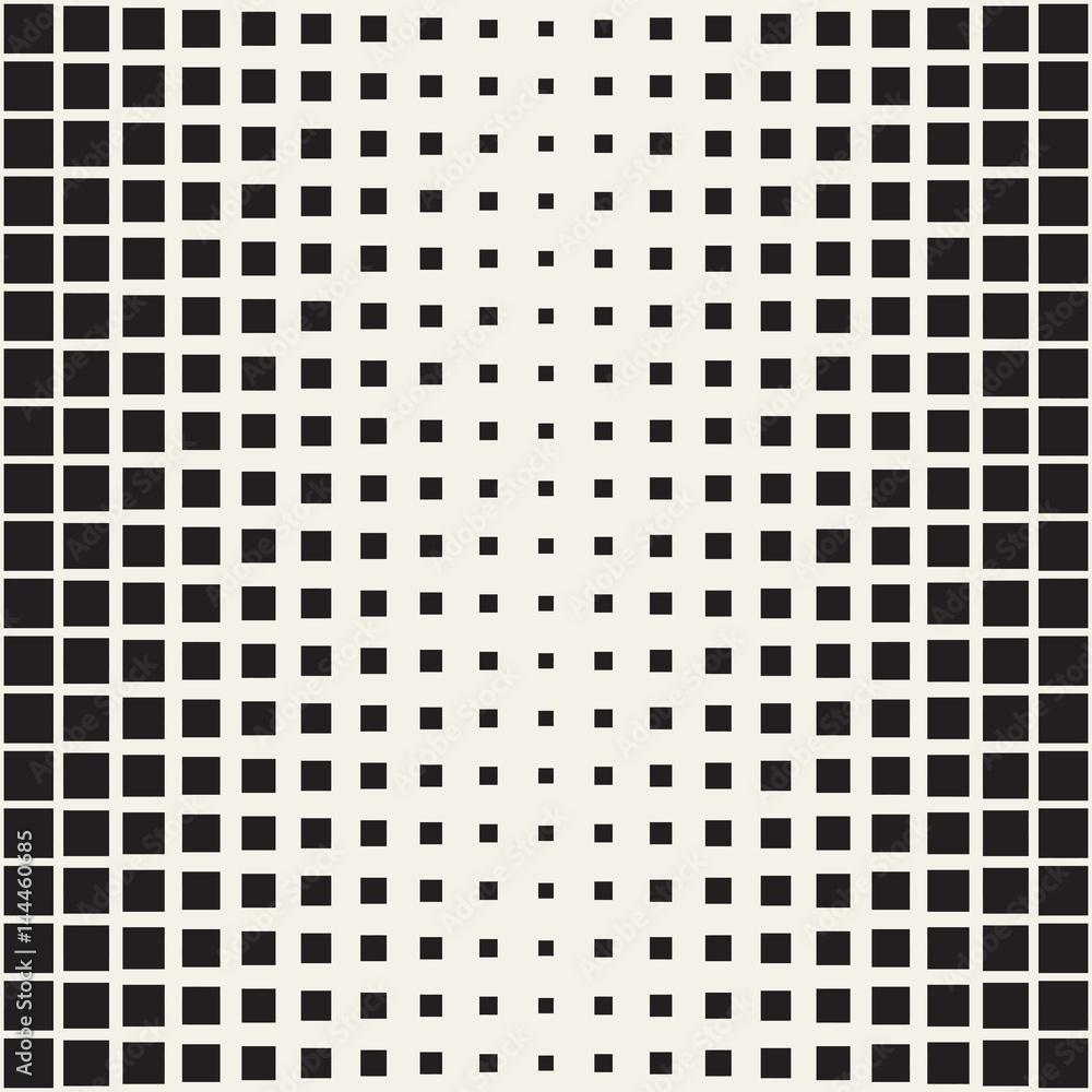 Vector seamless pattern. Repeating geometric tiles. Monochrome halftone grid. Simple shapes lattice Vector seamless pattern. Repeating geometric tiles. Monochrome halftone grid. Simple shapes lattice