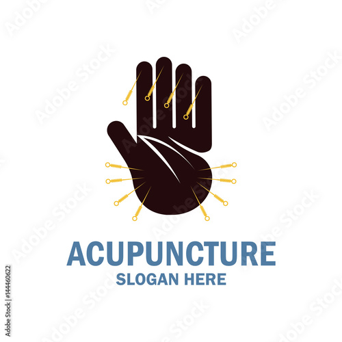 acupuncture therapy logo with text space for your slogan / tagline, vector illustration