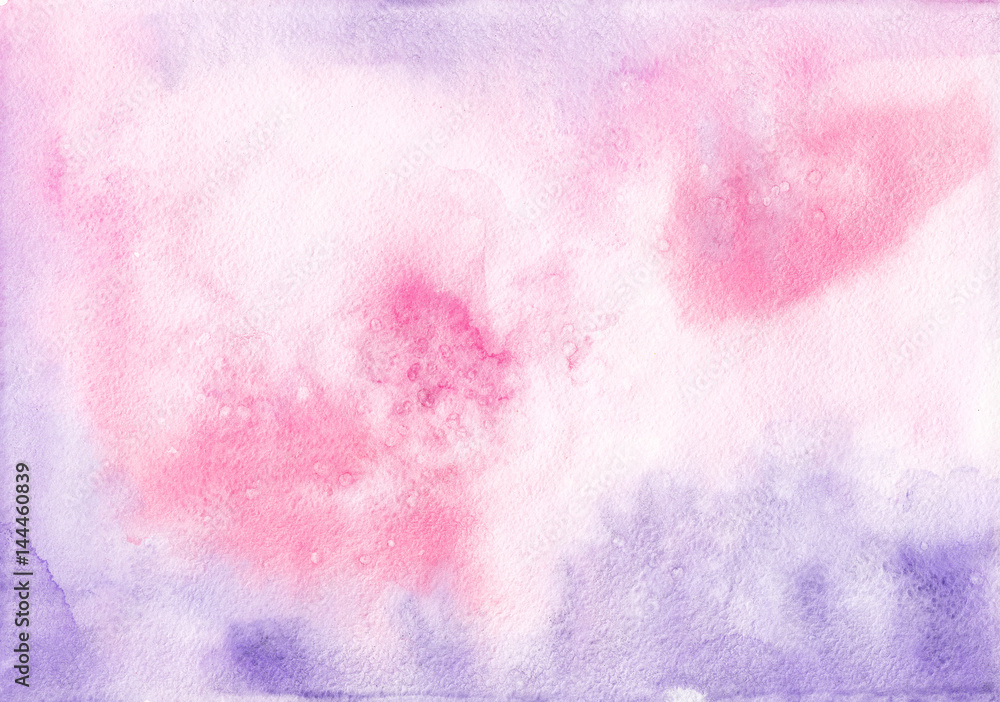 Abstract watercolor pastel texture. Pink and purple background for design
