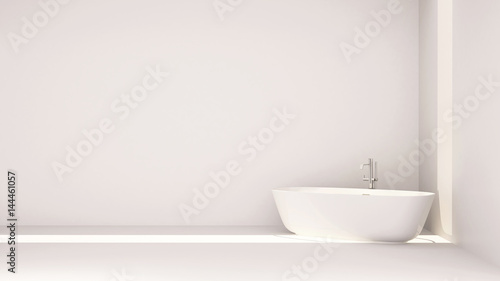 white bathroom minimal design-3D Rendering