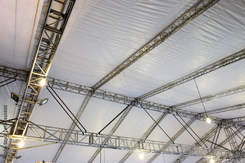 Fototapeta premium large awning fabric on a metal frame