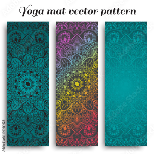 Set of yoga mat vector pattern