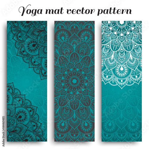 Set of yoga mat vector pattern