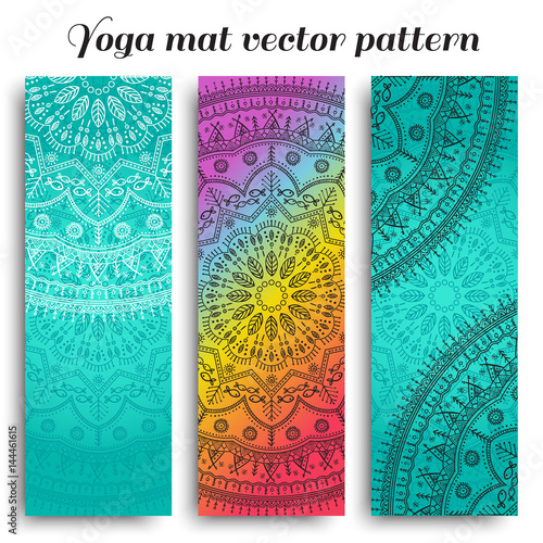 Set of yoga mat vector pattern
