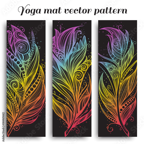 Set of yoga mat vector pattern