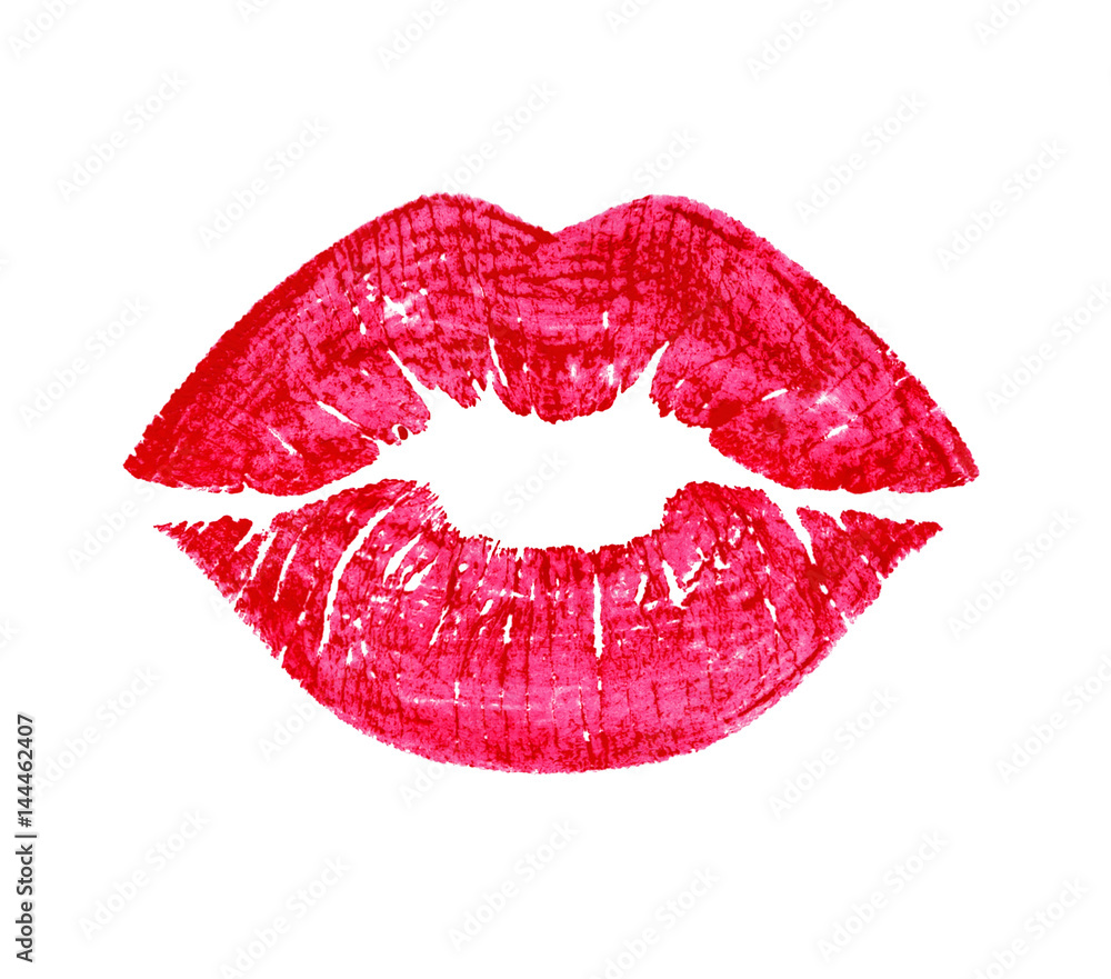beautiful red lips isolated on white beautiful red lips isolated on white