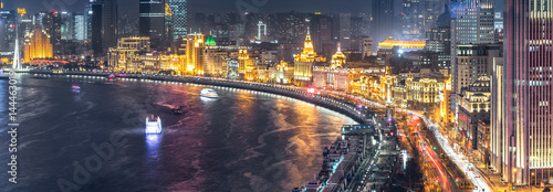City Night View of The Bund in Shanghai