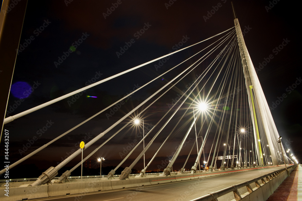 Abstract image - Suspension Bridge night lights