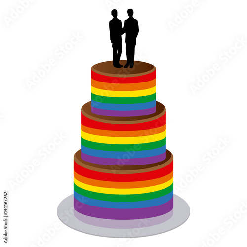 Wedding cake with two gay men
