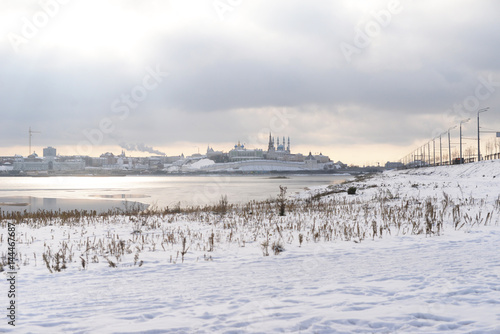 Panorama of the snow-covered Kazan Kremlin © SashaS