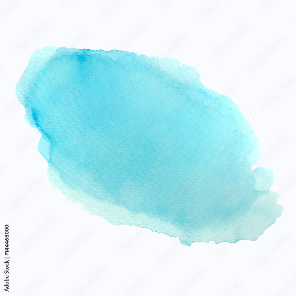 Watercolor blue background.