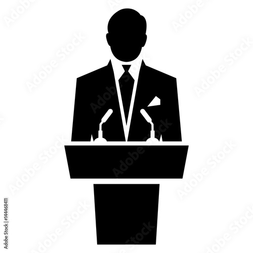 speaker black icon orator speaking from tribune
