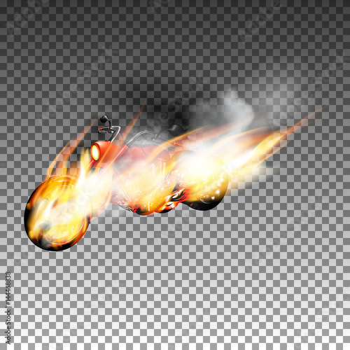 Motorcycle, motobike on fire