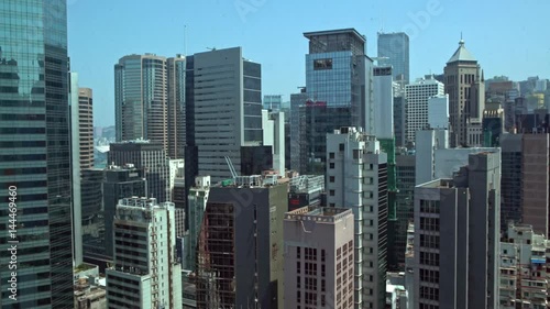 Wallpaper Mural 4K Aerial view of the downtown Hong Kong city buildings with oficines and windows background from above cityscape of capital daytime-Dan Torontodigital.ca