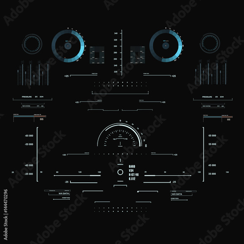 Futuristic blue virtual graphic touch user interface