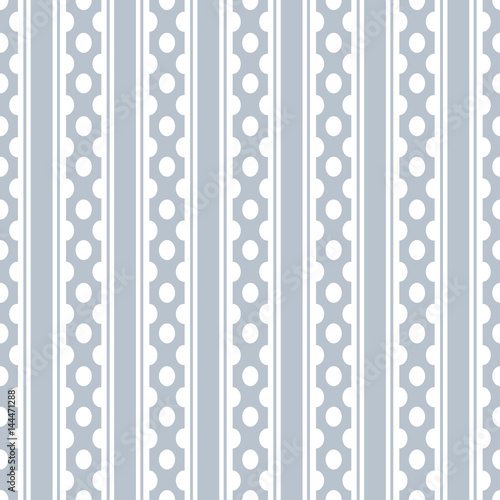 Abstract vector seamless pattern with vertical stripes and dotes. 