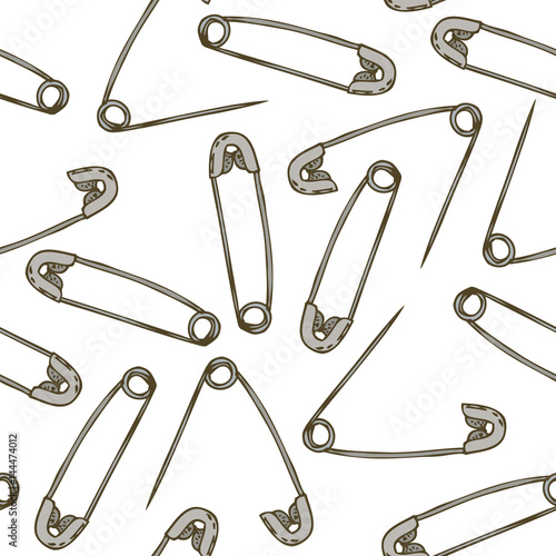 Seamless Pattern with Safety Pins