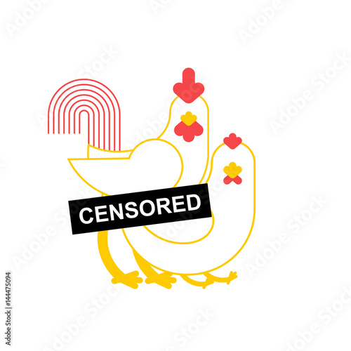 Rooster and chicken pairing. Farmers bird breeding isolated
