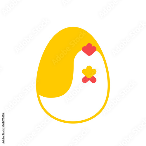 Chicken and egg logo for eggs production. Chicken farm emblem. Poultry farm sign