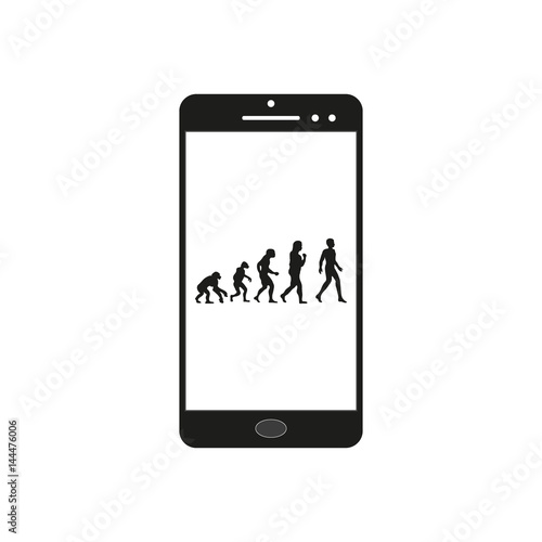 Human Evolution on display mobile phone.