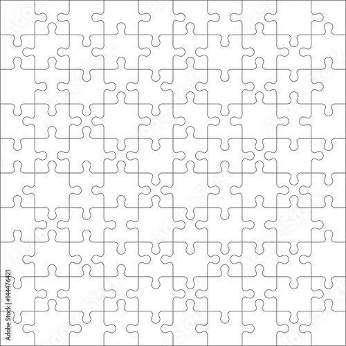 Line icon puzzle isolated on white background. Vector illustration.