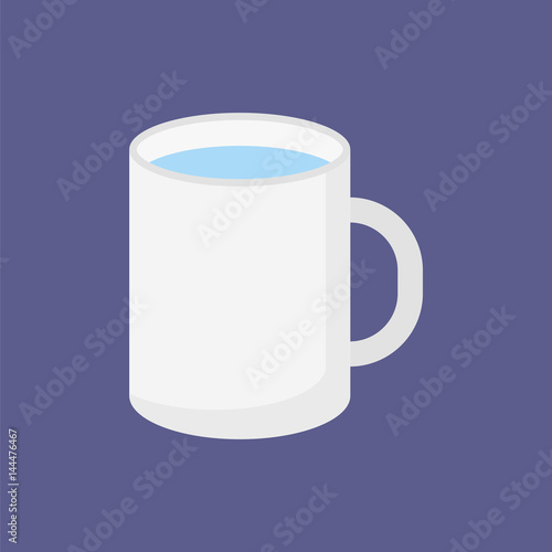 Flat icon mug of water isolated on white background. Vector illustration.