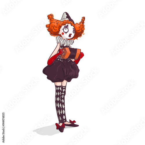 Clown with accordion