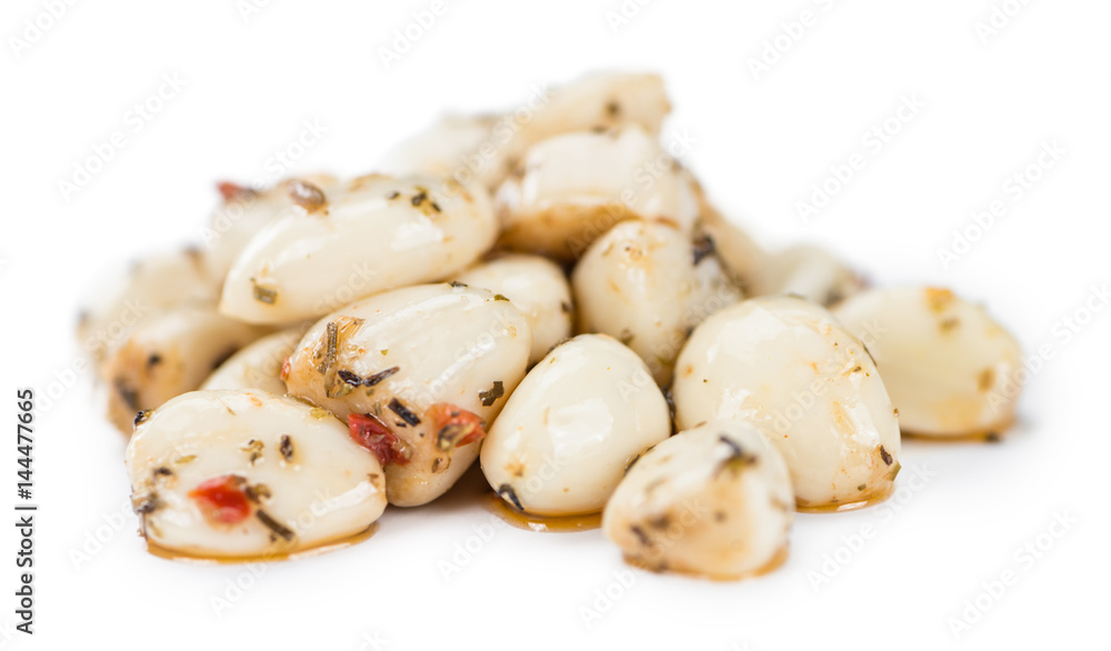 Garlic (preserved) (isolated on white) Garlic (preserved) (isolated on white)