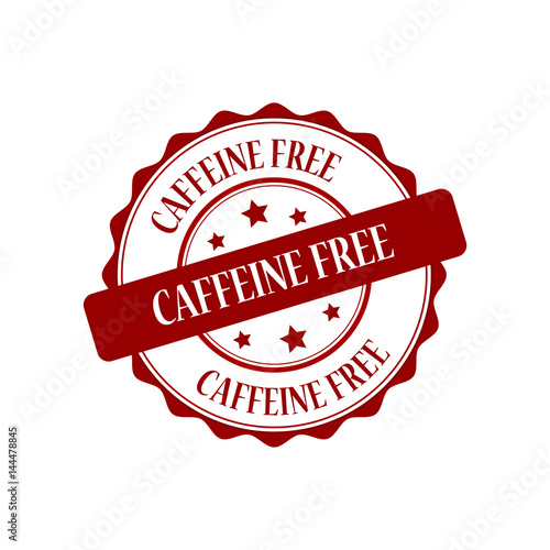 Caffeine free red stamp illustration