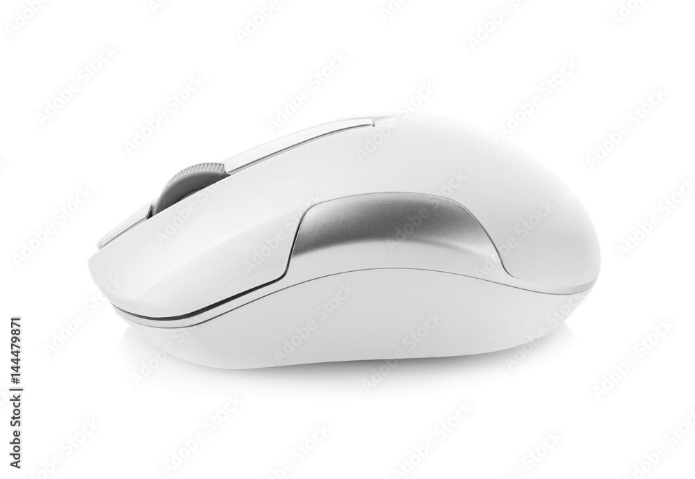 Wireless computer mouse on white background Wireless computer mouse on white background