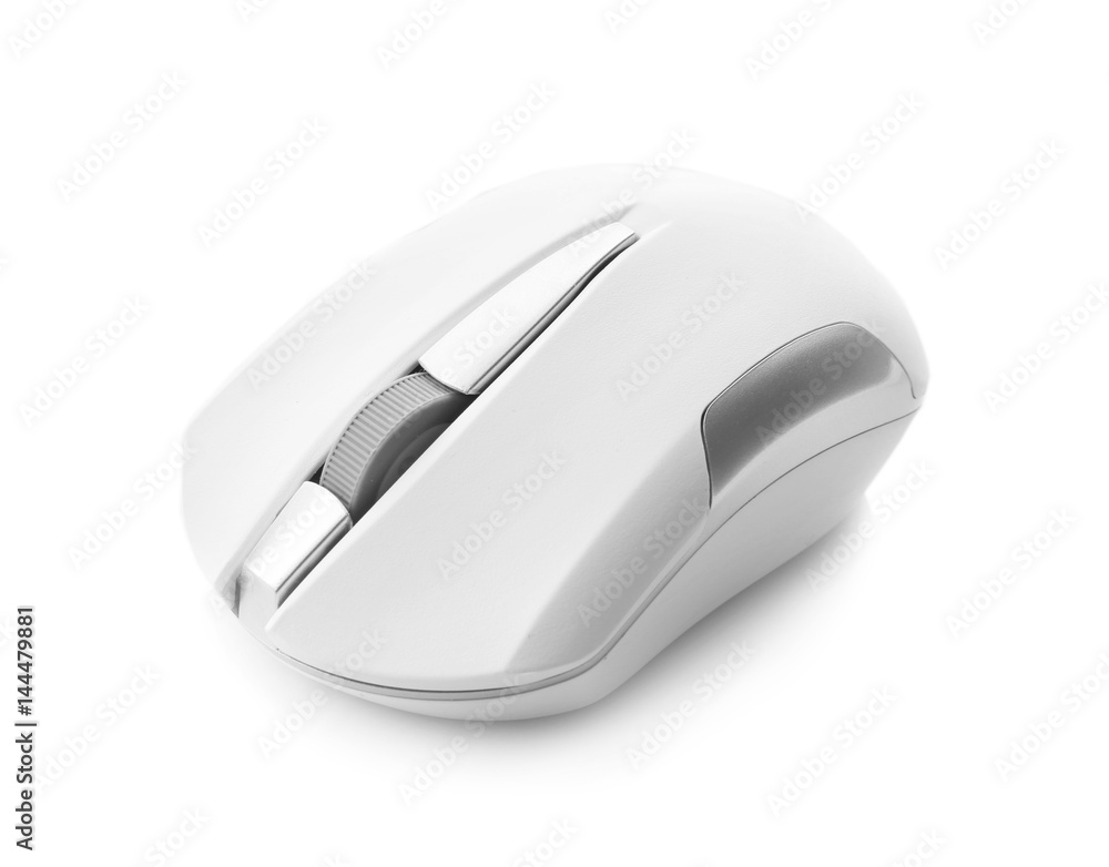 Wireless computer mouse on white background Wireless computer mouse on white background