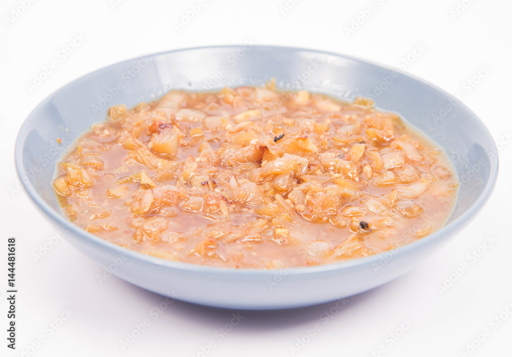 Onion soup on a white background Onion soup on a white background