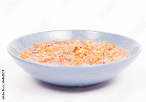 Onion soup on a white background